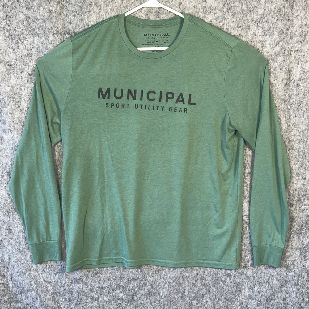 Municipal Sport Utility Gear Men's XL Long Sleeve Graphic Tee Sage Green Heather